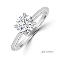 Platinum Solitaire Lab Grown Diamond Hidden Halo ring