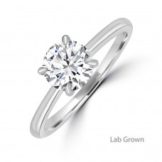 Platinum Solitaire Lab Grown Diamond Hidden Halo ring