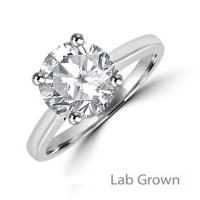 Platinum Solitaire Lab Grown DVS2 Diamond ring