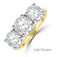18ct Gold Platinum Three-stone DVS1 Lab Grown Diamond ring