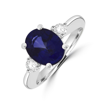 Platinum 3.54ct Sapphire and Diamond Three stone ring Platinum 3.54ct Sapphire and Diamond Three stone ring