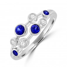 Platinum Sapphire and Diamond Bubble Eternity Ring