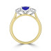 18ct Gold Three-stone 1.45ct Sapphire & Diamond Ring