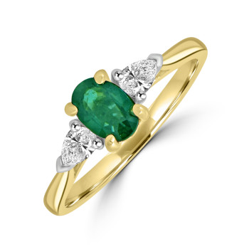 18ct Gold Platinum Green-Teal Sapphire and Pear Diamond ring 18ct Gold Platinum Green-Teal Sapphire and Pear Diamond ring