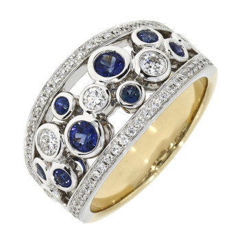 18ct Gold Sapphire and Diamond Bubble eternity ring 18ct Gold Sapphire and Diamond Bubble eternity ring