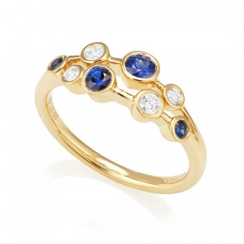 18ct Gold Sapphire and Diamond Bubble Eternity ring