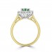 18ct Gold .76ct Emerald & Diamond Oval Cluster Ring