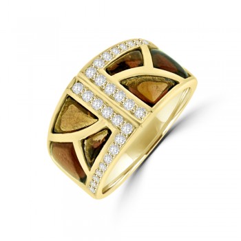 18ct Gold Pink Tourmaline & Diamond  Dress Ring