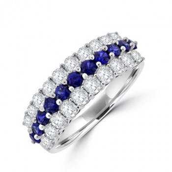 18ct White Gold Sapphire & Diamond Eternity Ring