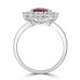 18ct White Gold Oval 3.29ct Ruby and Diamond Cluster Ring