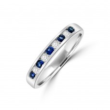 9ct WHite Gold Sapphire & Diamond Eternity Ring
