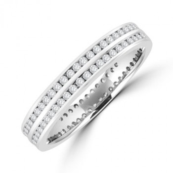 Platinum Double Row Diamond Eternity Ring