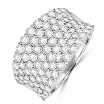 Platinum Pave 2.50ct Diamond Broad Band Eternity ring