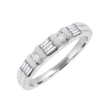 Platinum Baguette & Brilliant Diamond Eternity Ring