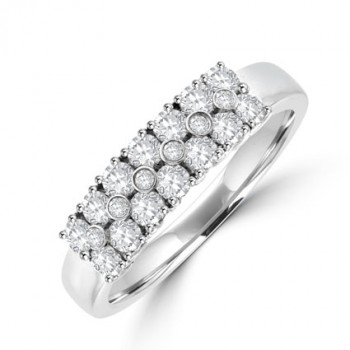 Platinum Diamond 3-row Diamond Eternity Ring