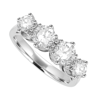 Platinum 4-Stone Diamond Eternity Ring