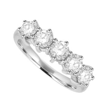 Platinum 5-Stone Diamond Eternity Ring