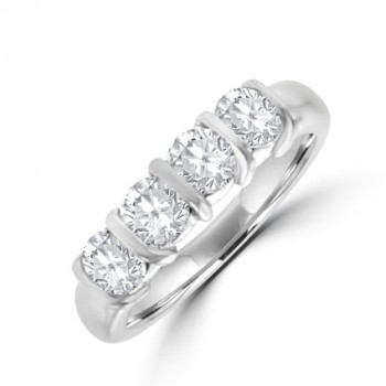 Platinum 4-Stone Bar set Diamond Eternity Ring
