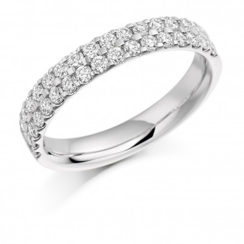 Platinum Double Row Diamond Eternity Ring