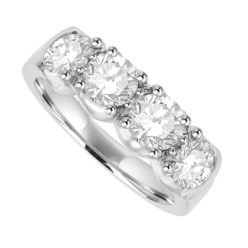 Platinum 4 stone Diamond Loop Eternity ring