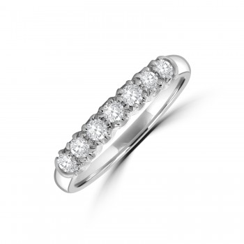 Platinum 7-stone .31ct Diamond Loopy Claw Set Eternity Ring
