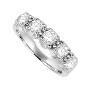 Platinum 5-stone 1.30ct Diamond Loopy claw Eternity Ring