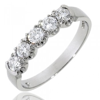 Platinum 5 stone .60ct Diamond Loopy Eternity Ring