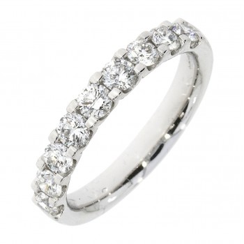 Platinum 1.00ct Diamond Square Claw Eternity ring