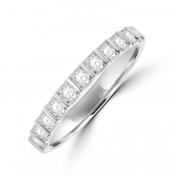 Platinum Bar Set Eternity Ring - 11st .50ct