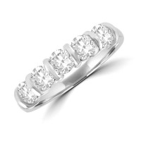 Platinum 5-stone Diamond Bar set Eternity ring
