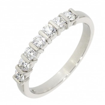 Platinum 7-stone Diamond Bar set Eternity ring