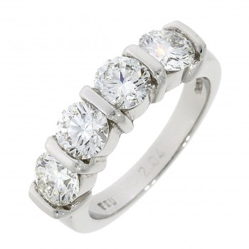 Platinum HSi1 Diamond Bar Set Eternity ring
