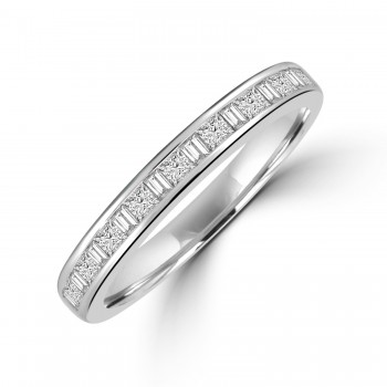 Platinum Princess and Baguette Diamond Eternity ring
