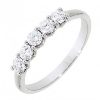 Platinum Five Diamond V-claw Eternity ring