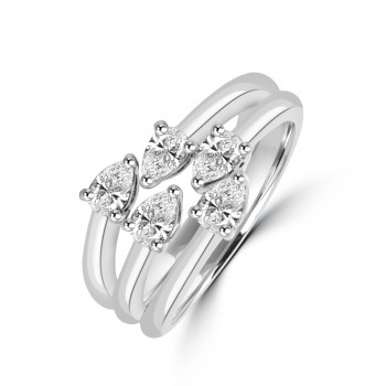 Platinum Pear cut Interlinked Eternity ring