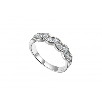 Platinum Diamond Wave Ring