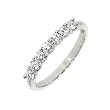 Platinum Seven Stone Diamond V-claw Eternity ring