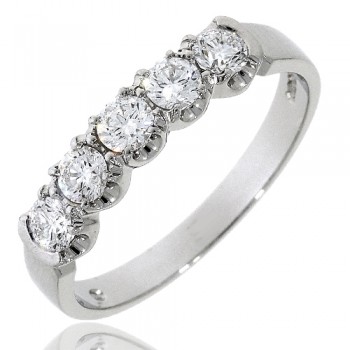 Platinum Five Stone Diamond Loopy Eternity ring