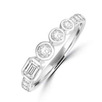 Platinum Emerald cut Bezel Taper eternity ring Platinum Emerald cut Bezel Taper eternity ring