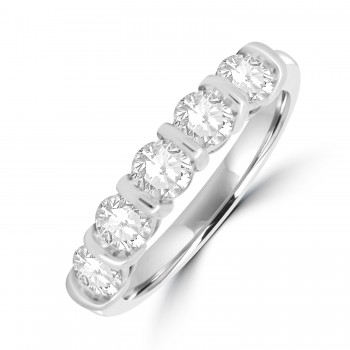 Platinum Five Diamond Bar set Eternity ring