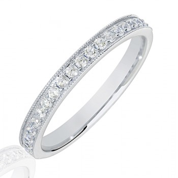 Platinum .25ct Diamond Micro Claw Set Wedding Ring