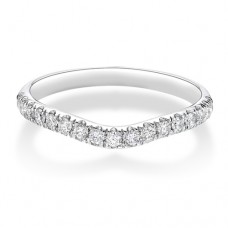 Platinium Wishbone .33ct Diamond Castle set Wedding Ring