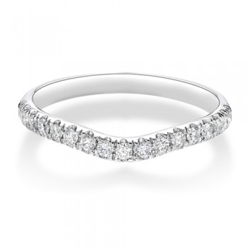 Platinium Wishbone .33ct Diamond Castle set Wedding Ring