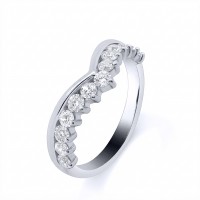 Platinum Diamond Wishbone Offset Eternity ring