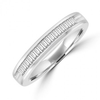 18ct White Gold Baguette Diamond Wedding ring