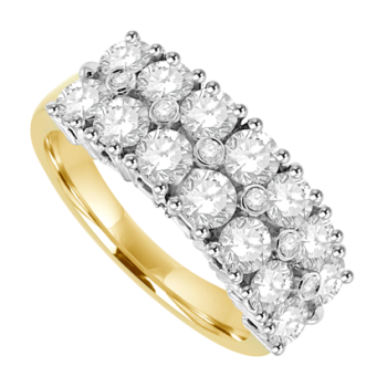 18ct Gold Double Row Diamond Eternity Ring