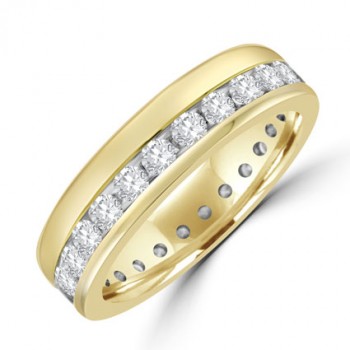 18ct Gold Diamond Offset Full Hoop Eternity Ring