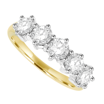 18ct Gold 5-stone Diamond Eternity Ring