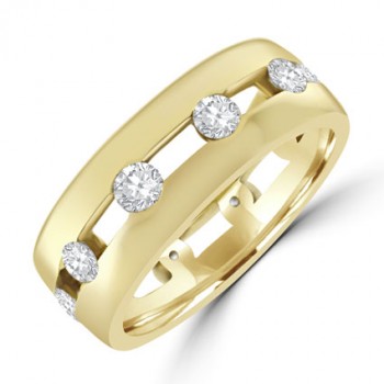 18ct Gold 10-stone Diamond Full Hoop split Eternity Ring