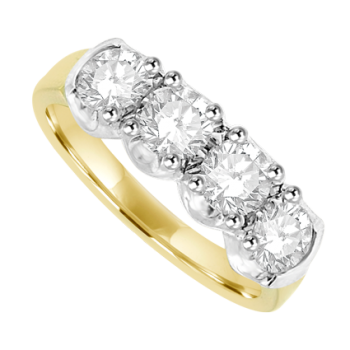 18ct Gold 4-stone Diamond Loopy Eternity Ring